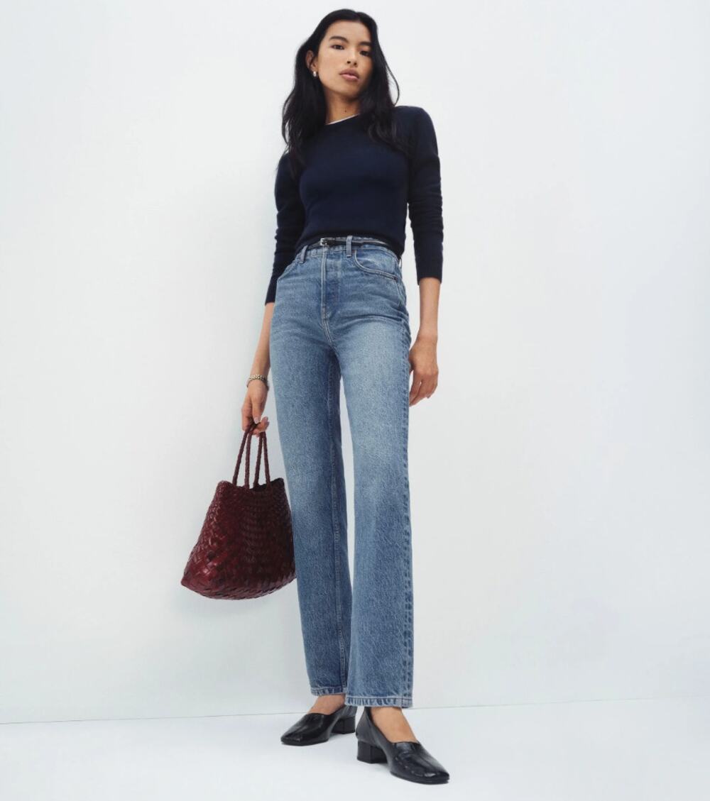 REFORMATION JEANS Cynthia High Rise Straight Jeans Colorado Sz 28 $178 {3B11}